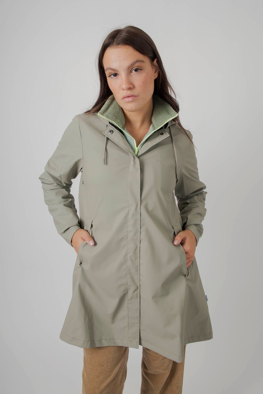 rains Rains A-line Jacket Verde Chiaro Donna, view 5