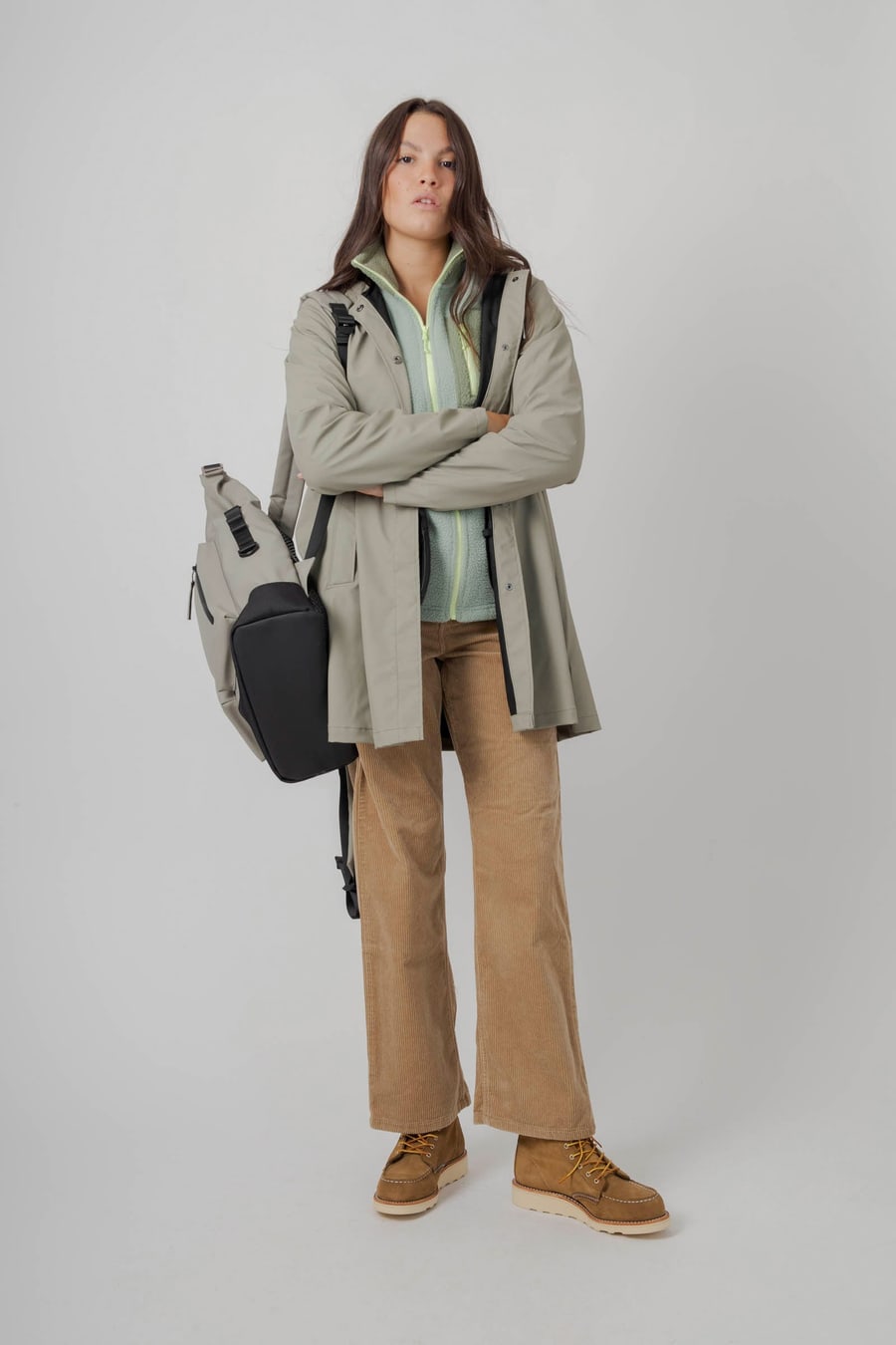 rains Rains A-line Jacket Verde Chiaro Donna, view 6