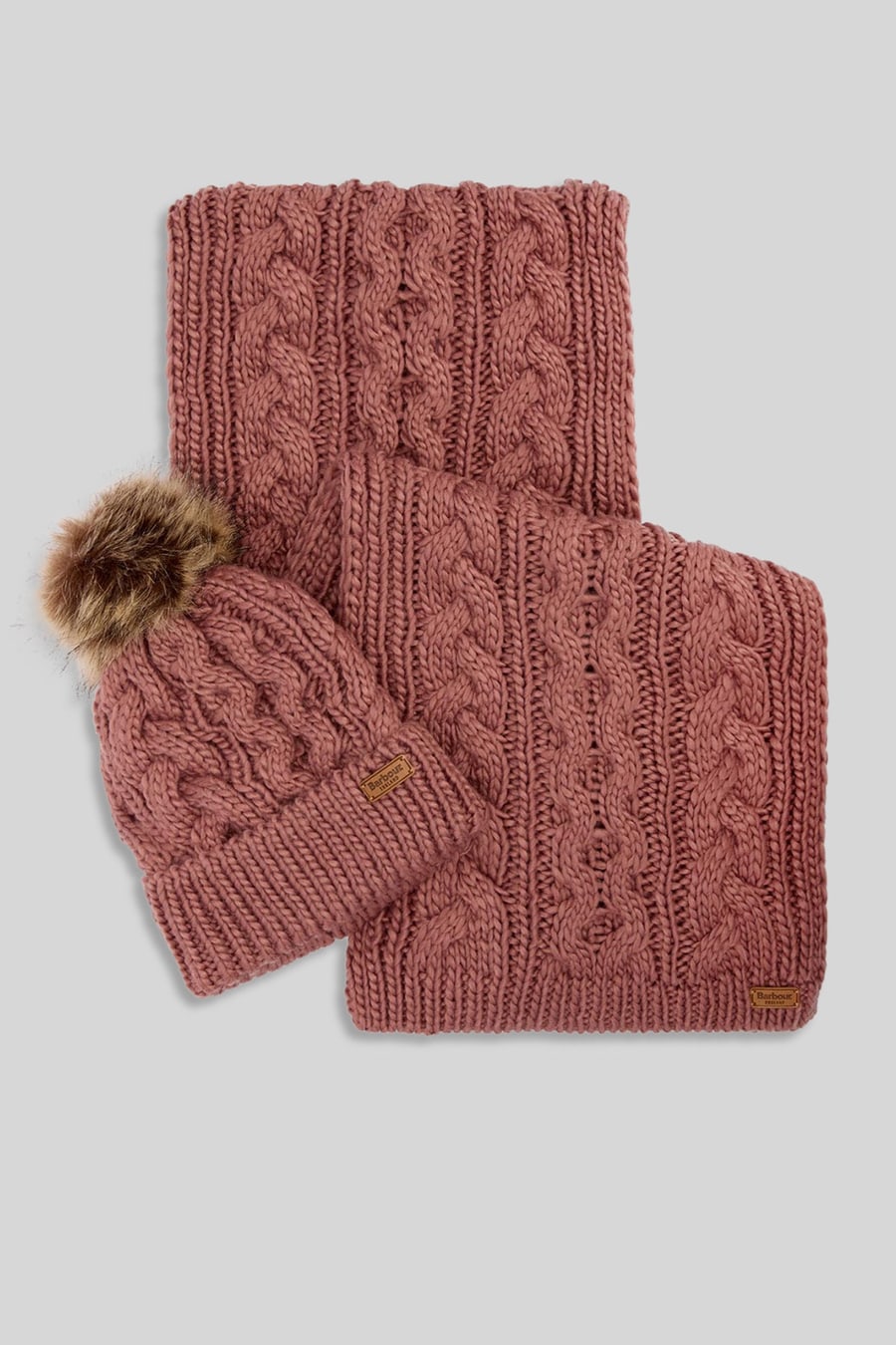 barbour Barbour Set Cappello E Sciarpa Penshaw Rosa Antico Donna, view 2