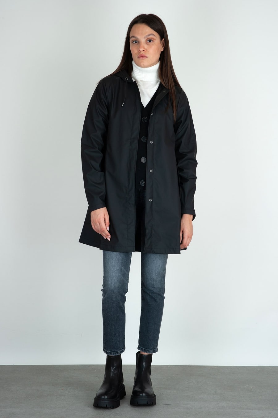 rains Rains A-line W Jacket Nero Donna, view 2