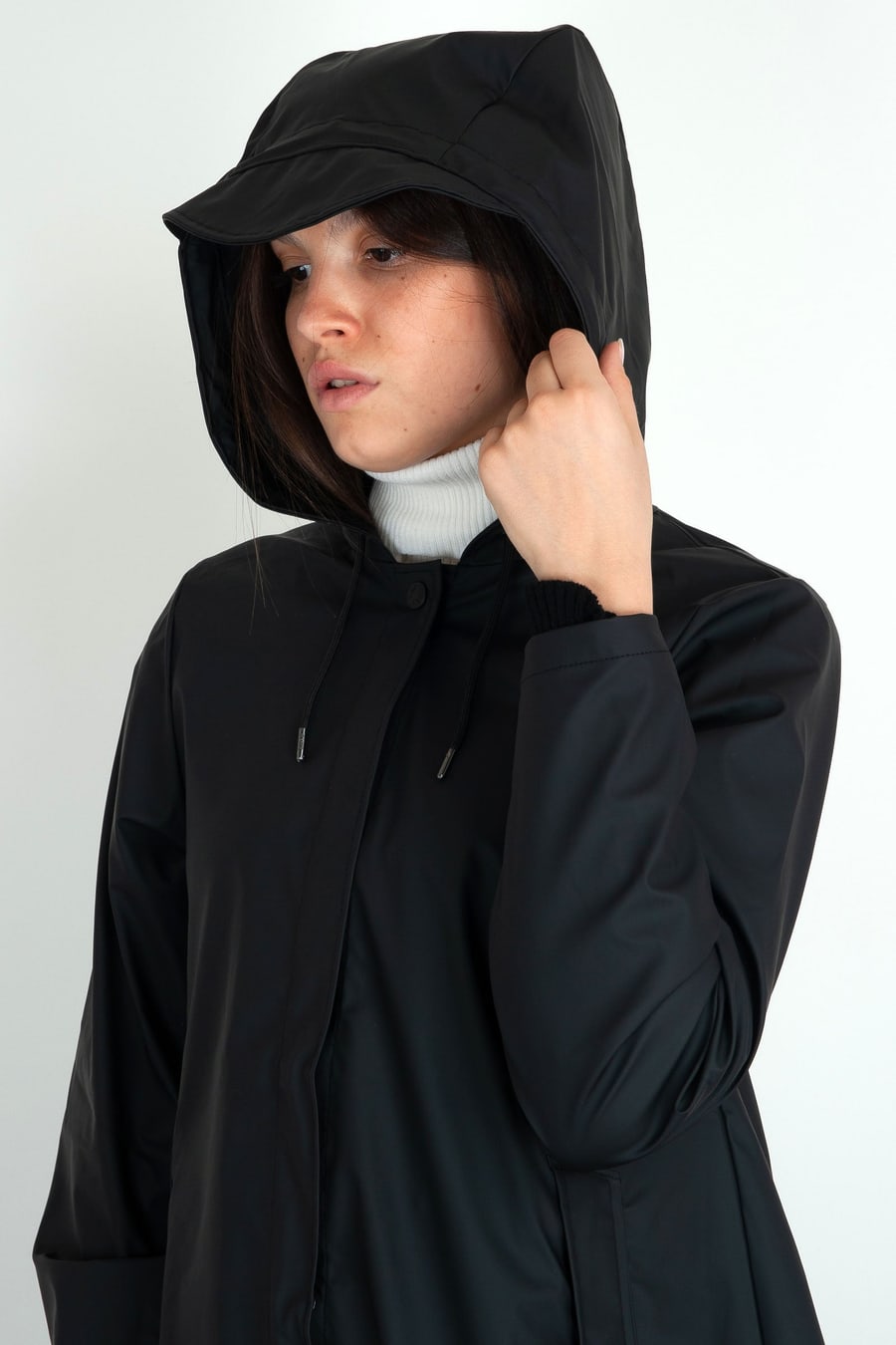 rains Rains A-line W Jacket Nero Donna, view 5