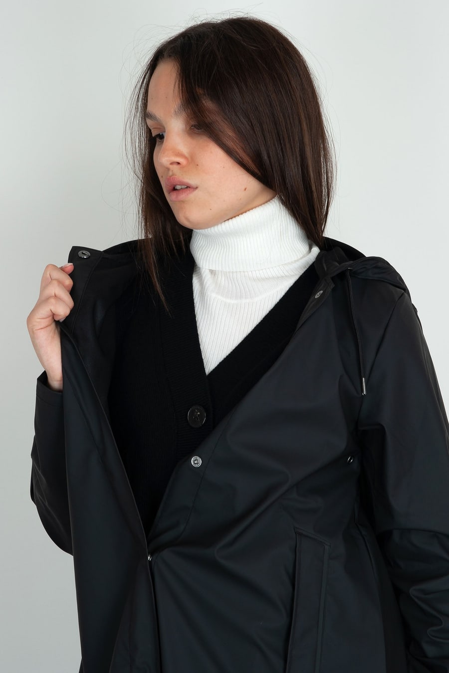 rains Rains A-line W Jacket Nero Donna, view 6