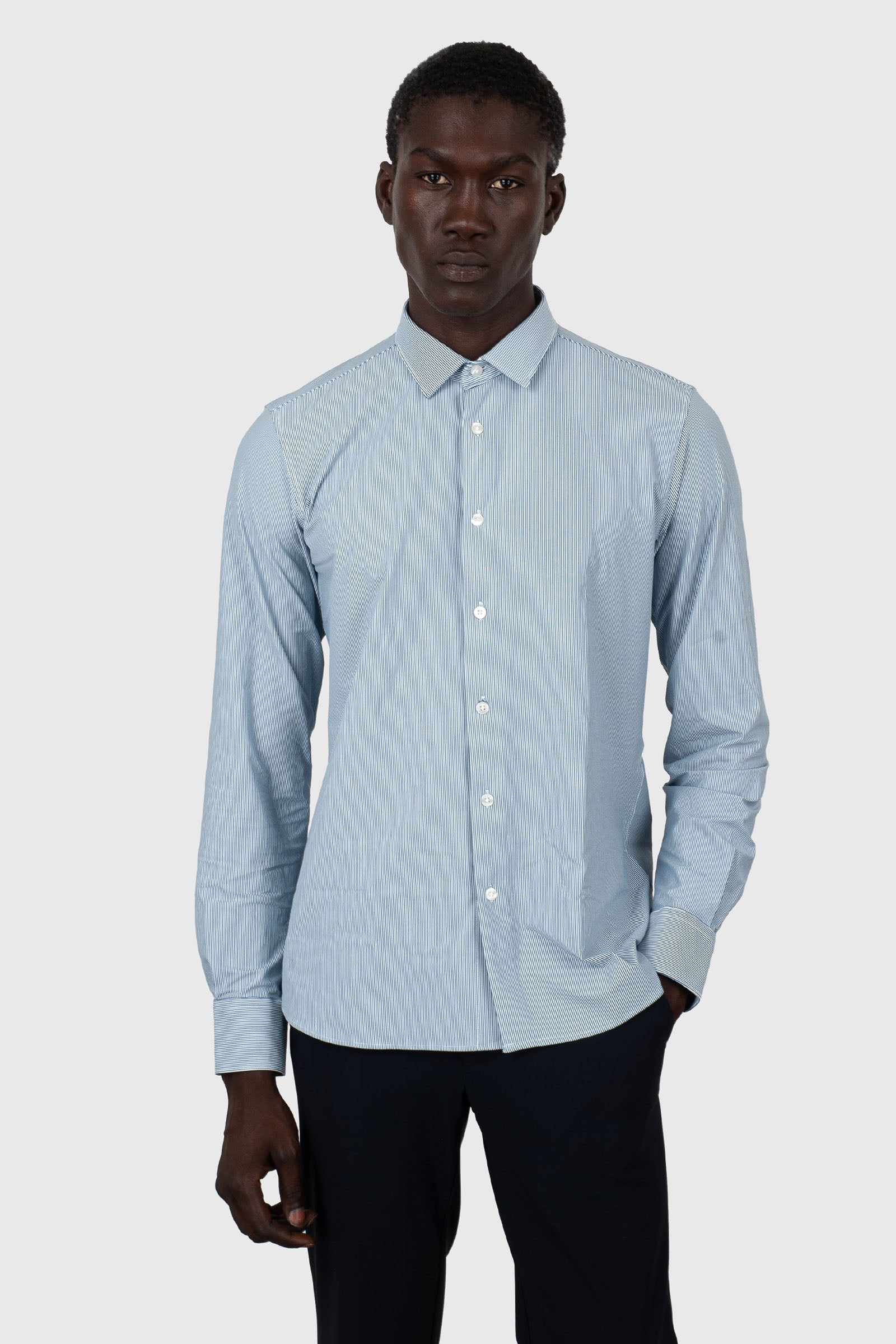 rrd Rrd Oxford Jacquard Open Shirt Bianco/blu Uomo
