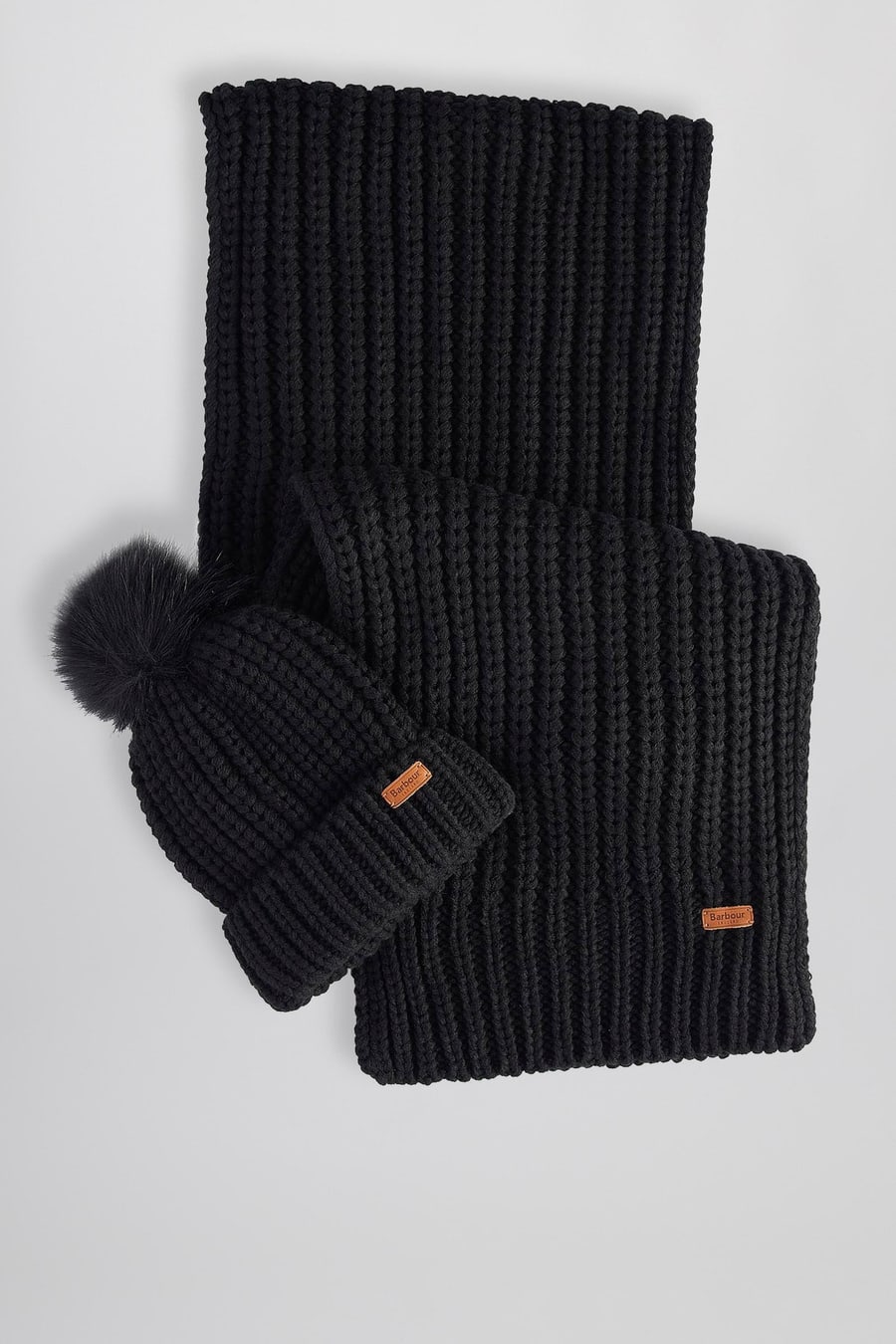 barbour Barbour Saltburn Set Beanie & Sciarpa Nero Donna