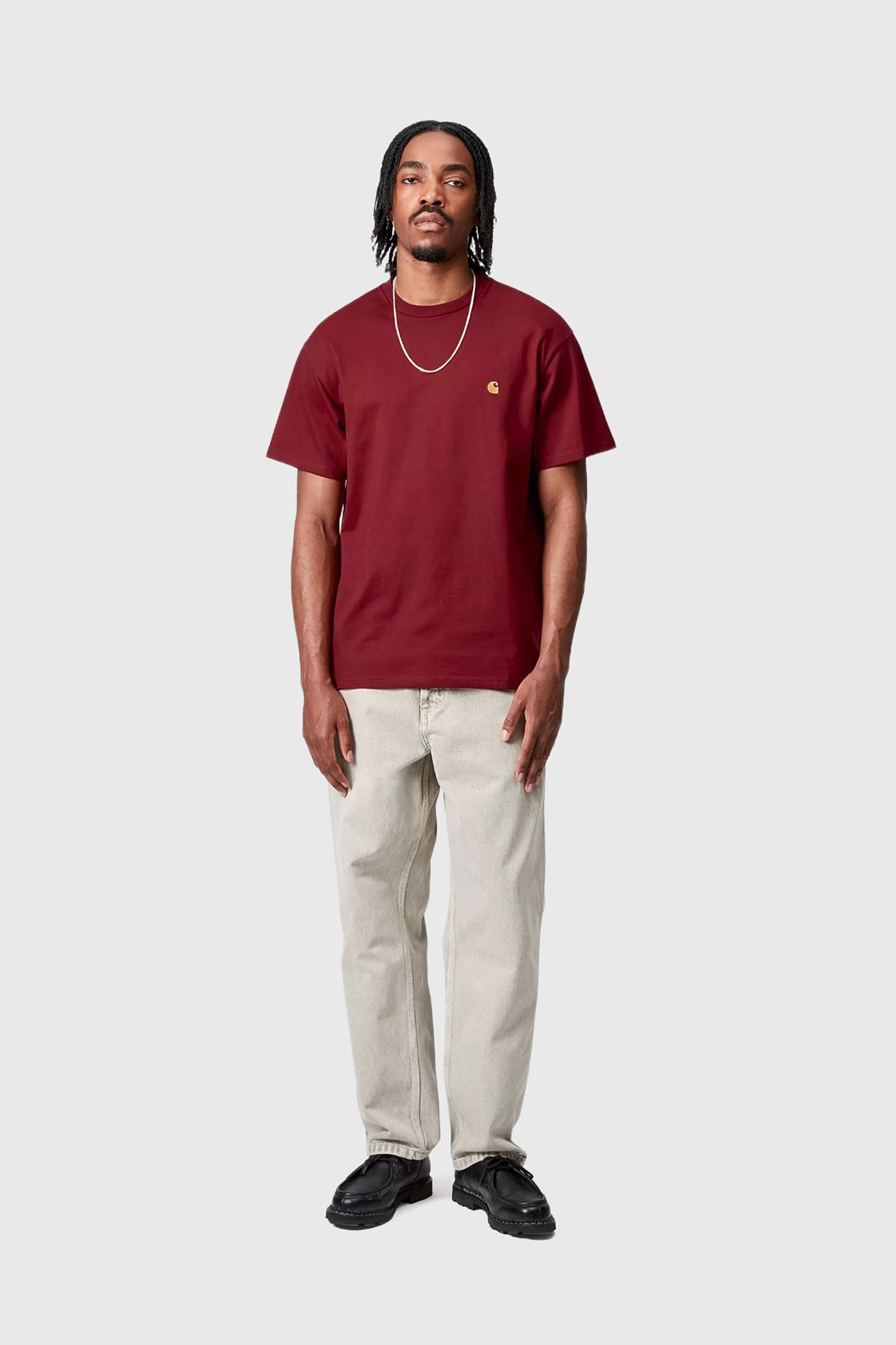 Carhartt WIP Carhartt Wip T-shirt S/s Chase Bordeaux Uomo, view 2