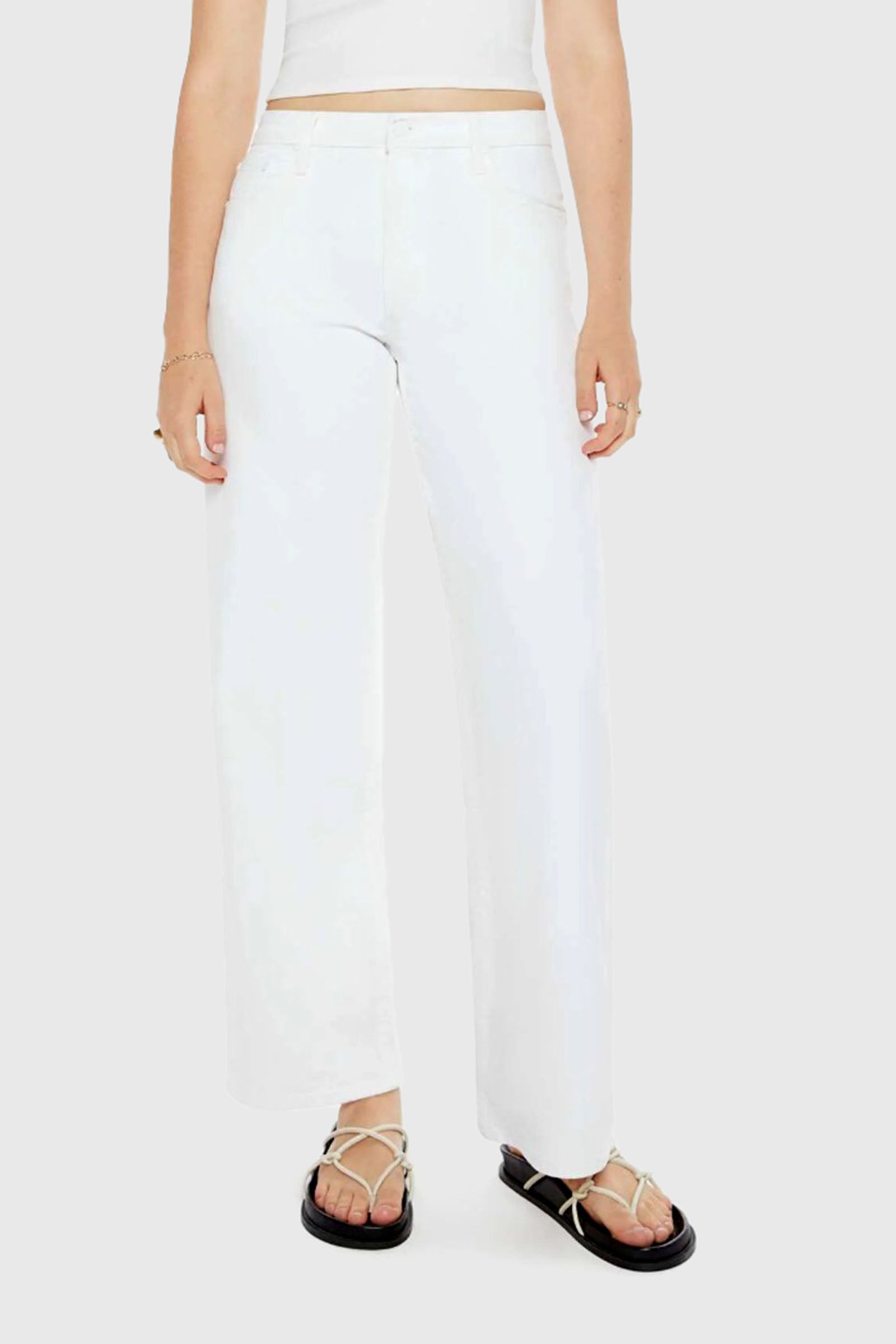 mother Mother Jeans The Spinner Zip Sneak Bianco Donna