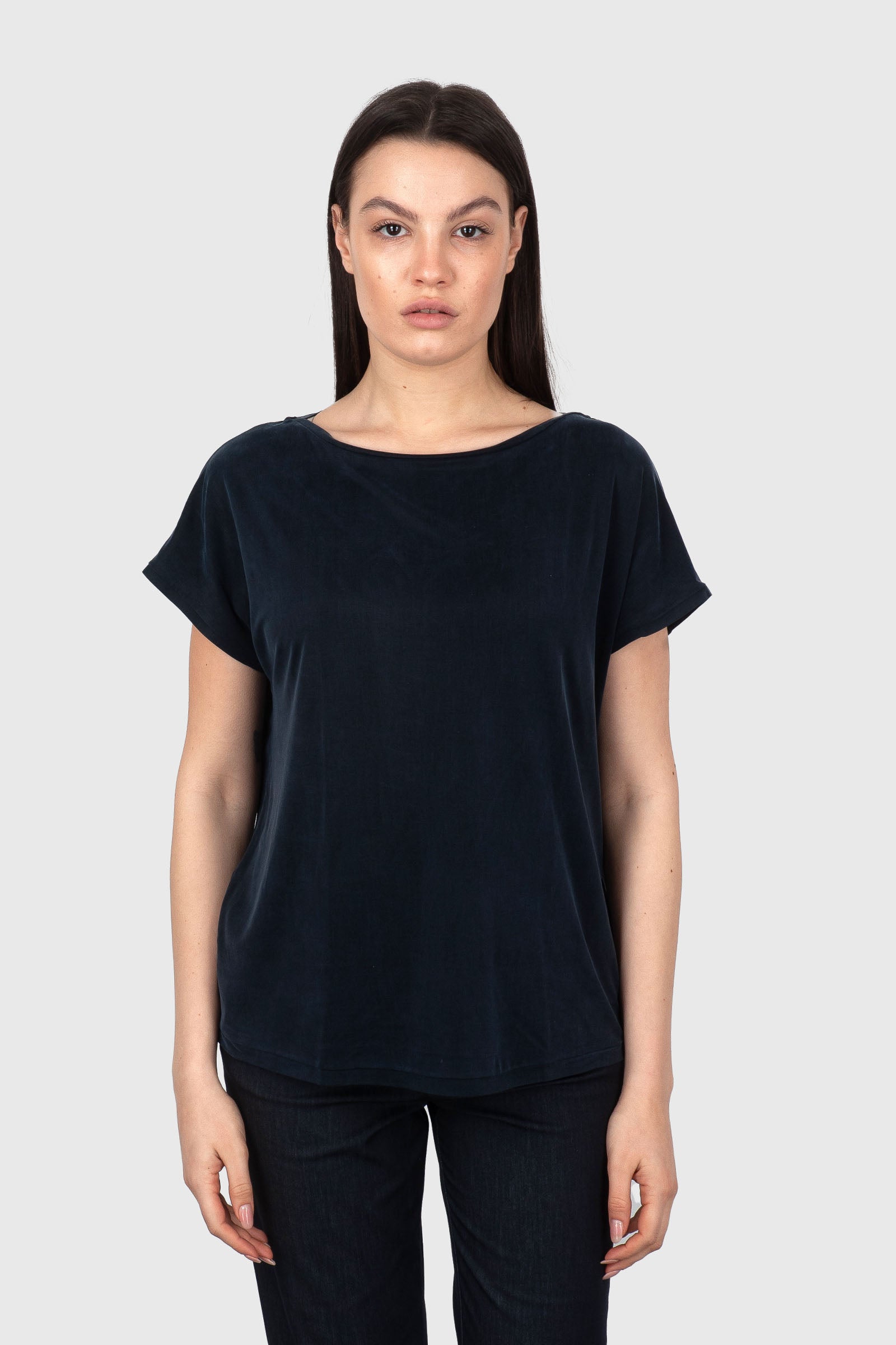rrd Rrd Cupro Square Wom Shirty Blu Scuro Donna