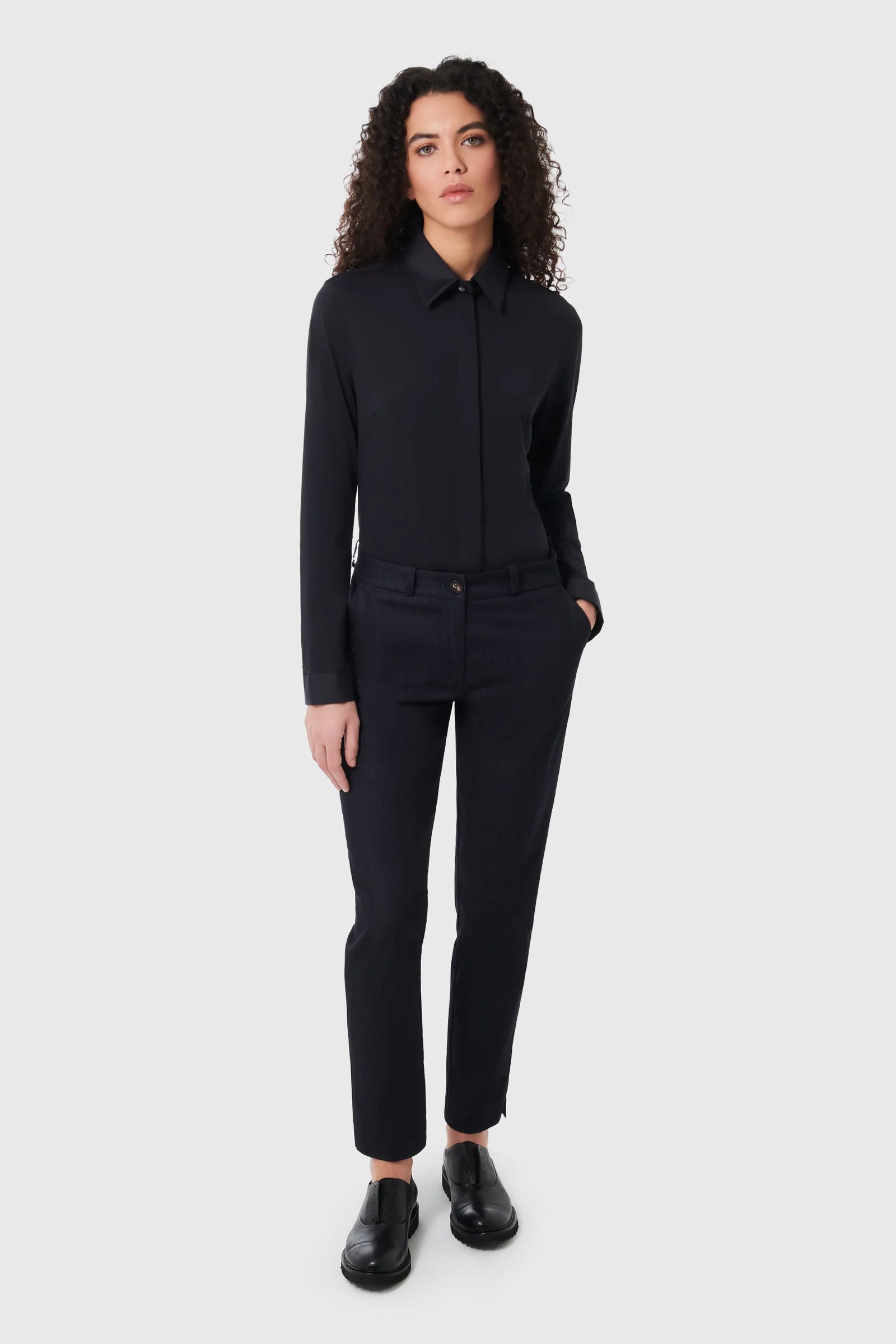 rrd Rrd Oxford Plain Wom Shirt Nero Donna, view 2