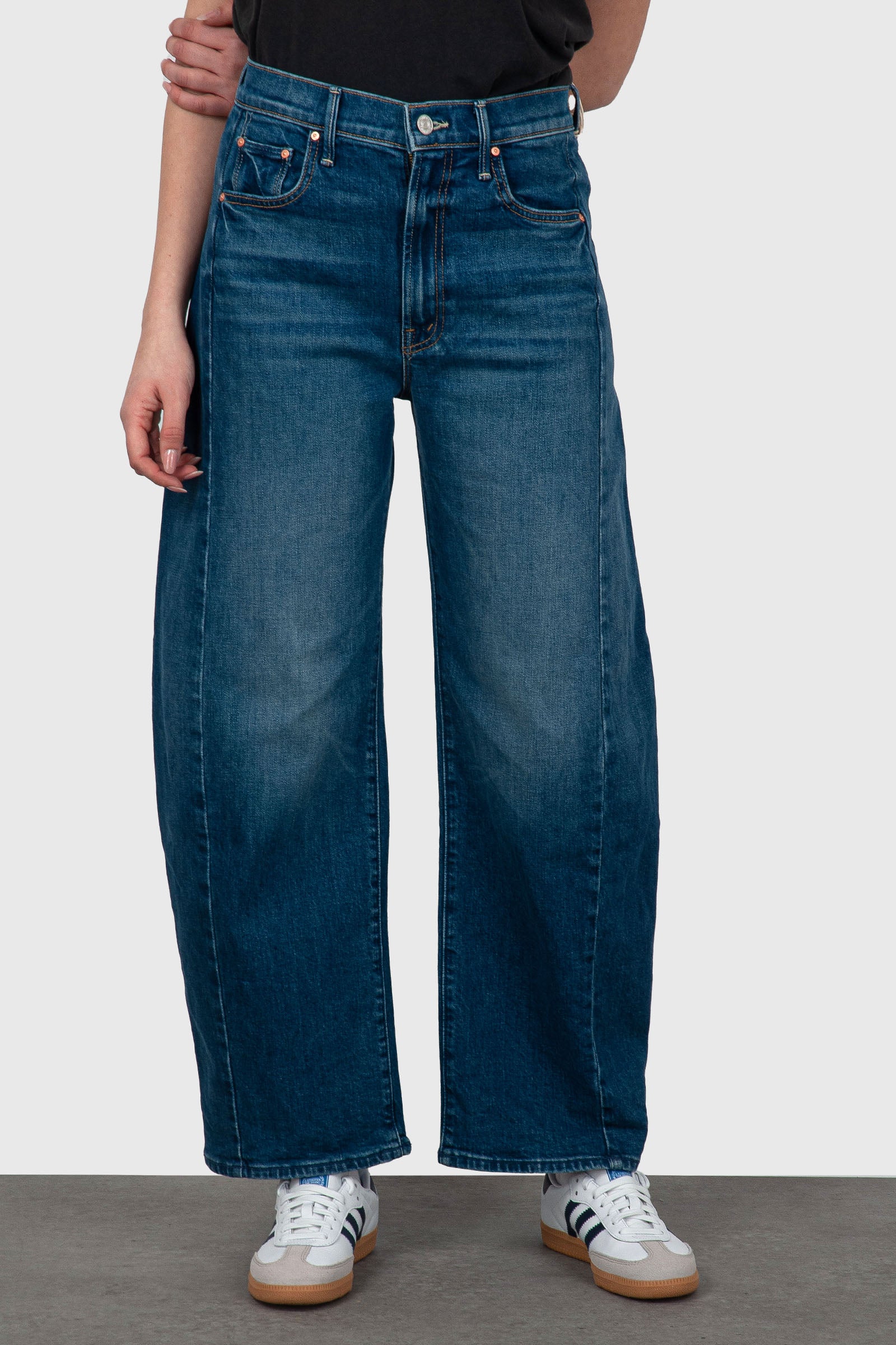 mother Mother Jeans The Full-pipe Flood Blu Medio Donna