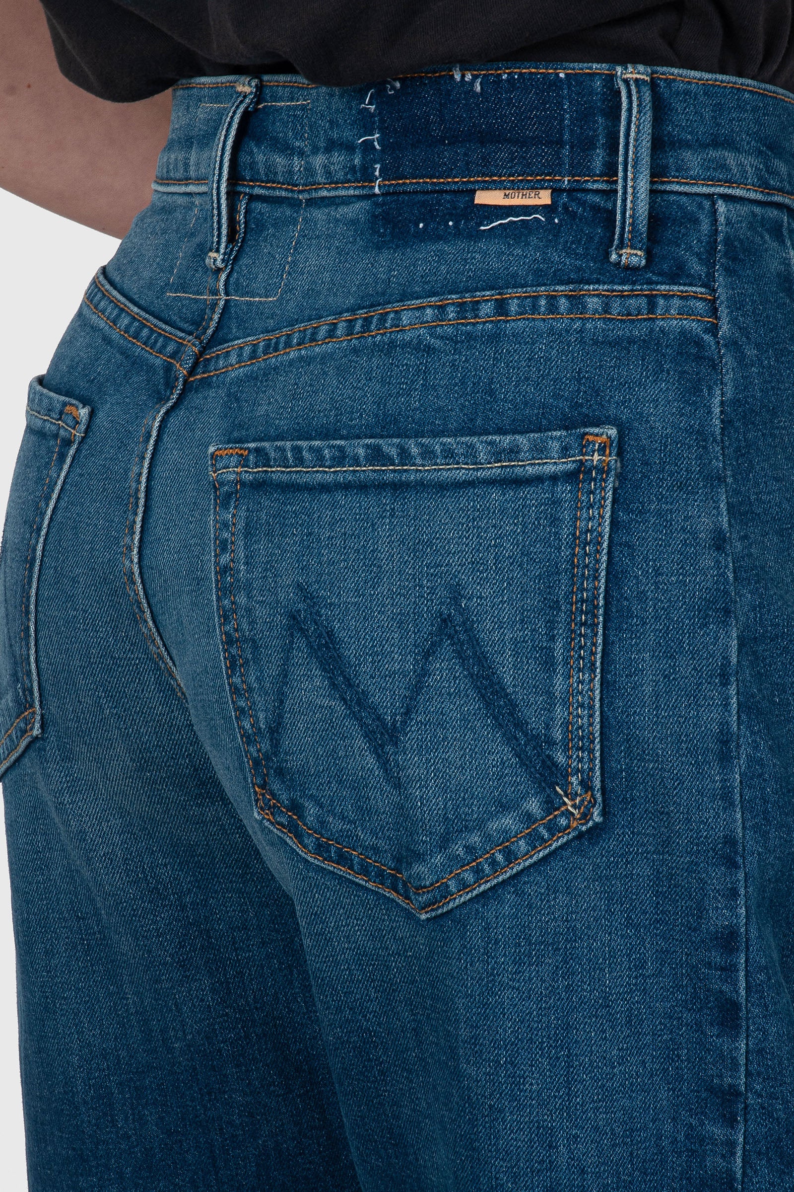 mother Mother Jeans The Full-pipe Flood Blu Medio Donna, view 2