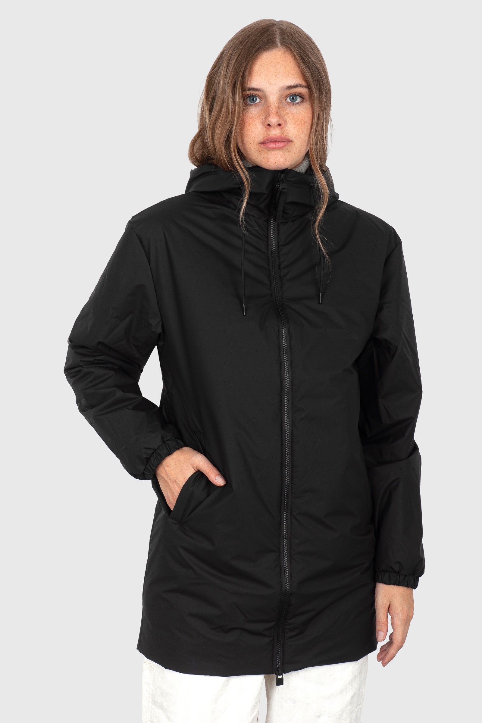 rains Rains Lohja Long Jacket Nero Donna