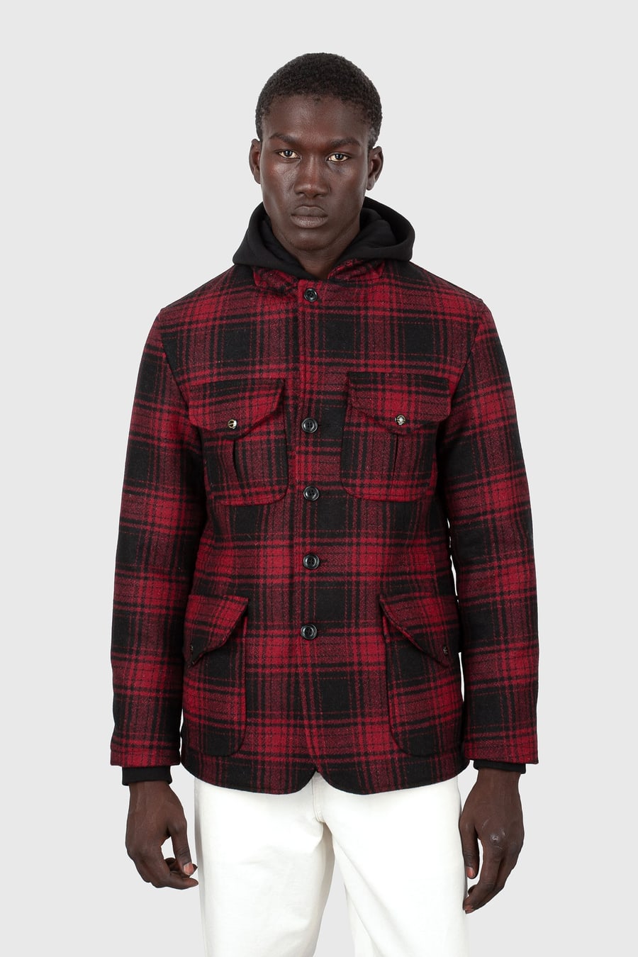 manifattura ceccarelli Manifattura Ceccarelli Wool Alligator Jacket Nero/rosso Uomo