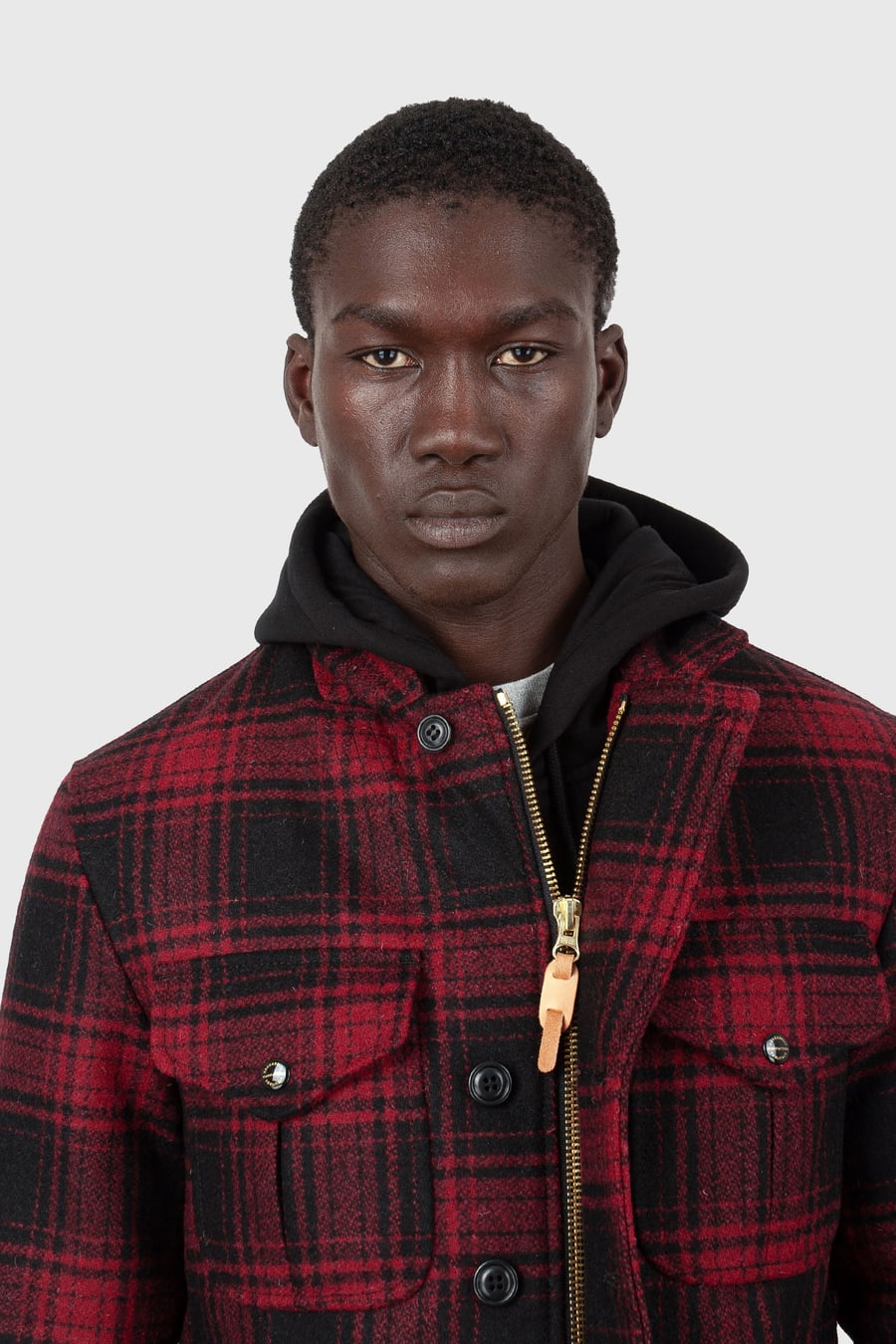 manifattura ceccarelli Manifattura Ceccarelli Wool Alligator Jacket Nero/rosso Uomo, view 2