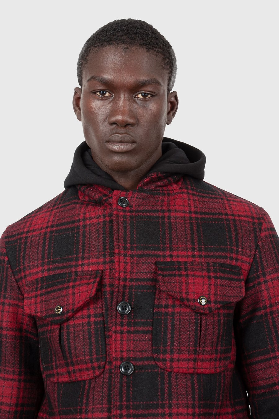 manifattura ceccarelli Manifattura Ceccarelli Wool Alligator Jacket Nero/rosso Uomo, view 5