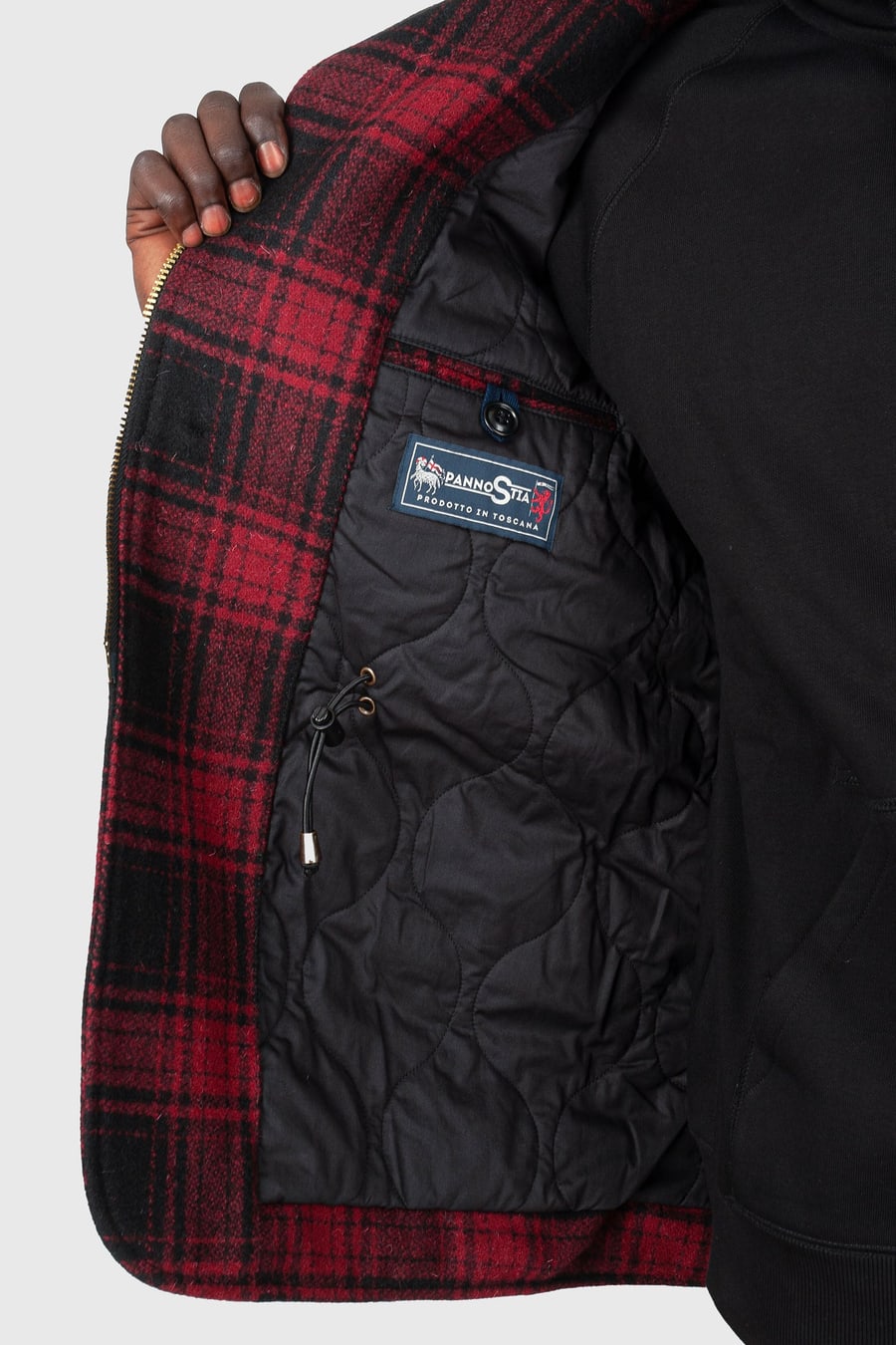 manifattura ceccarelli Manifattura Ceccarelli Wool Alligator Jacket Nero/rosso Uomo, view 8