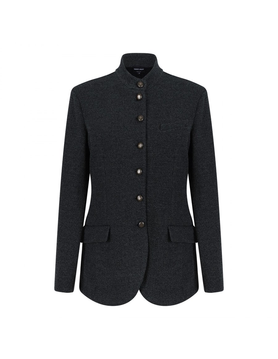 Giorgio Armani Herringbone effect jersey blazer, view 2