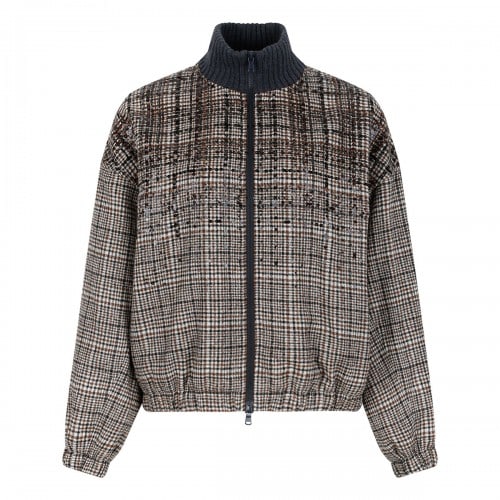 Brunello Cucinelli Check alpaca blend jacket
