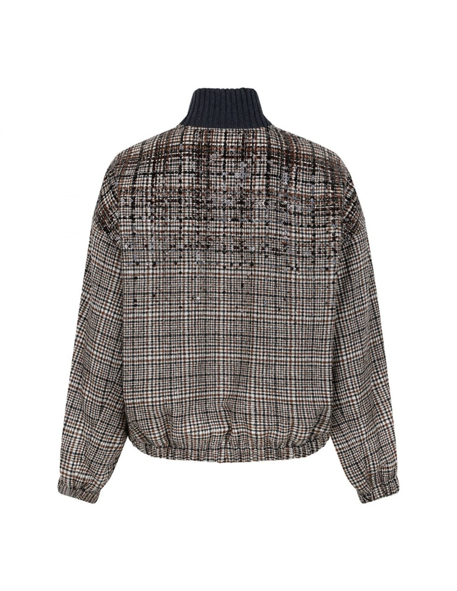Brunello Cucinelli Check alpaca blend jacket, view 3