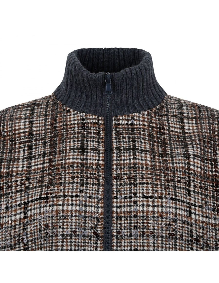Brunello Cucinelli Check alpaca blend jacket, view 4