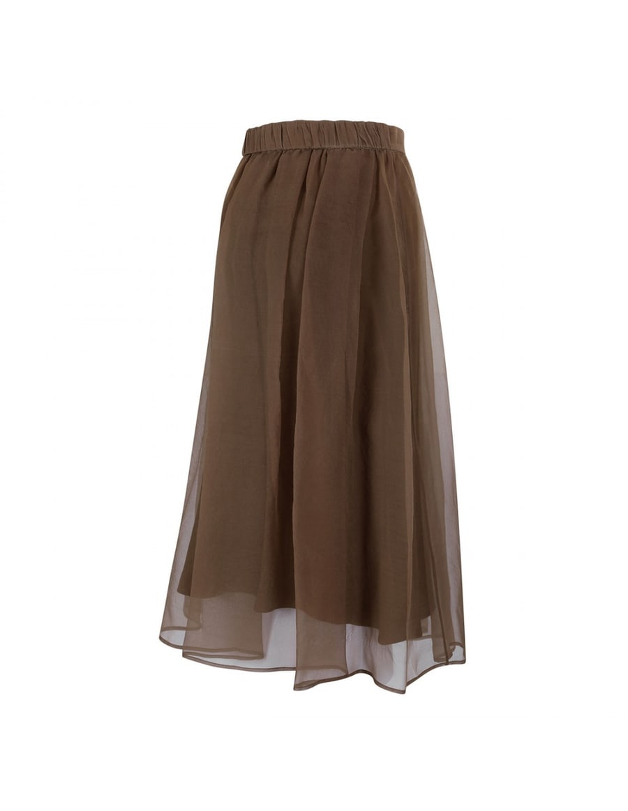 Brunello Cucinelli Circle silk skirt, view 3