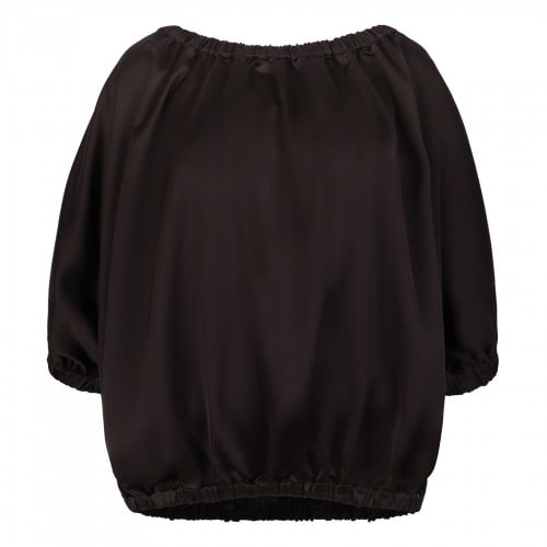LE NOIR Dark brown satin top