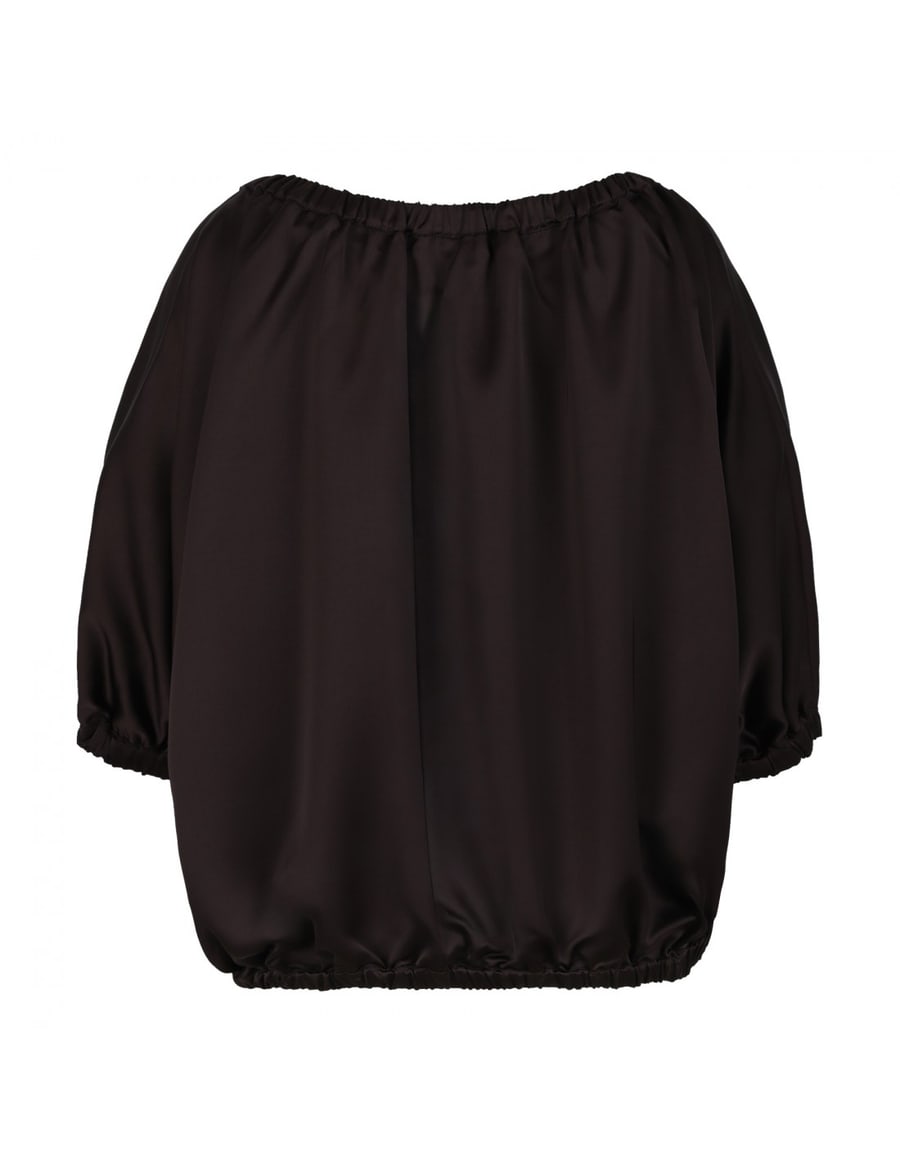LE NOIR Dark brown satin top, view 3