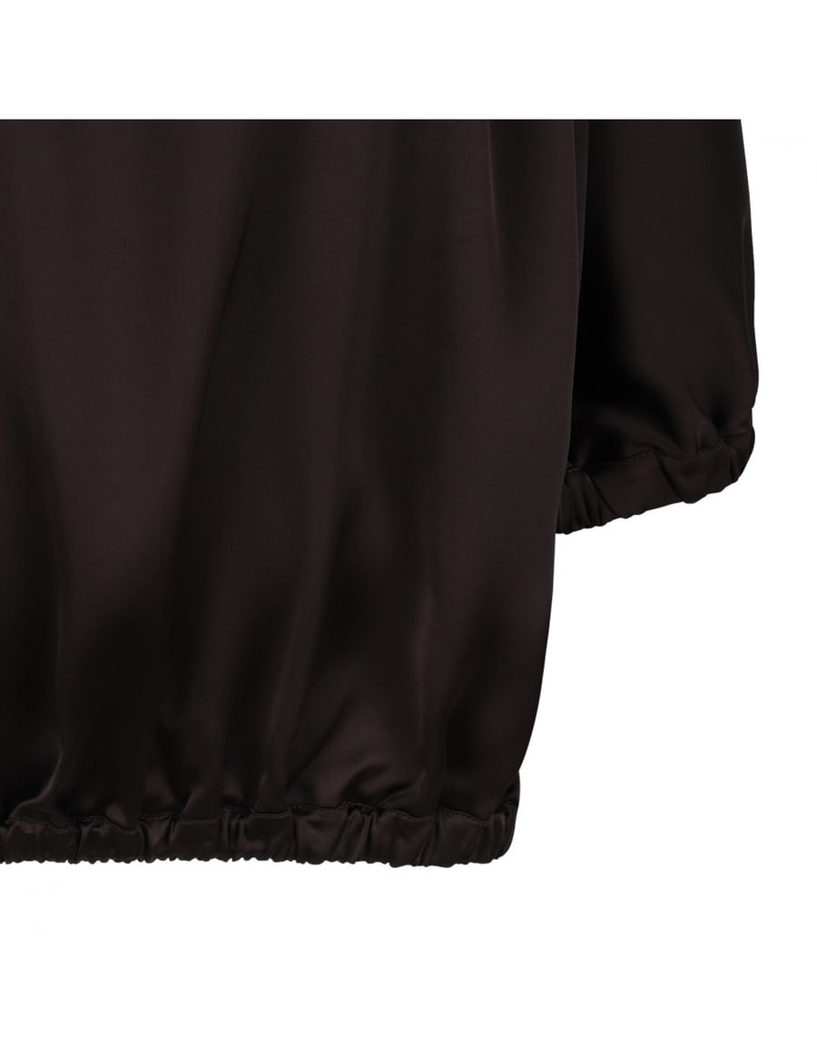 LE NOIR Dark brown satin top, view 4
