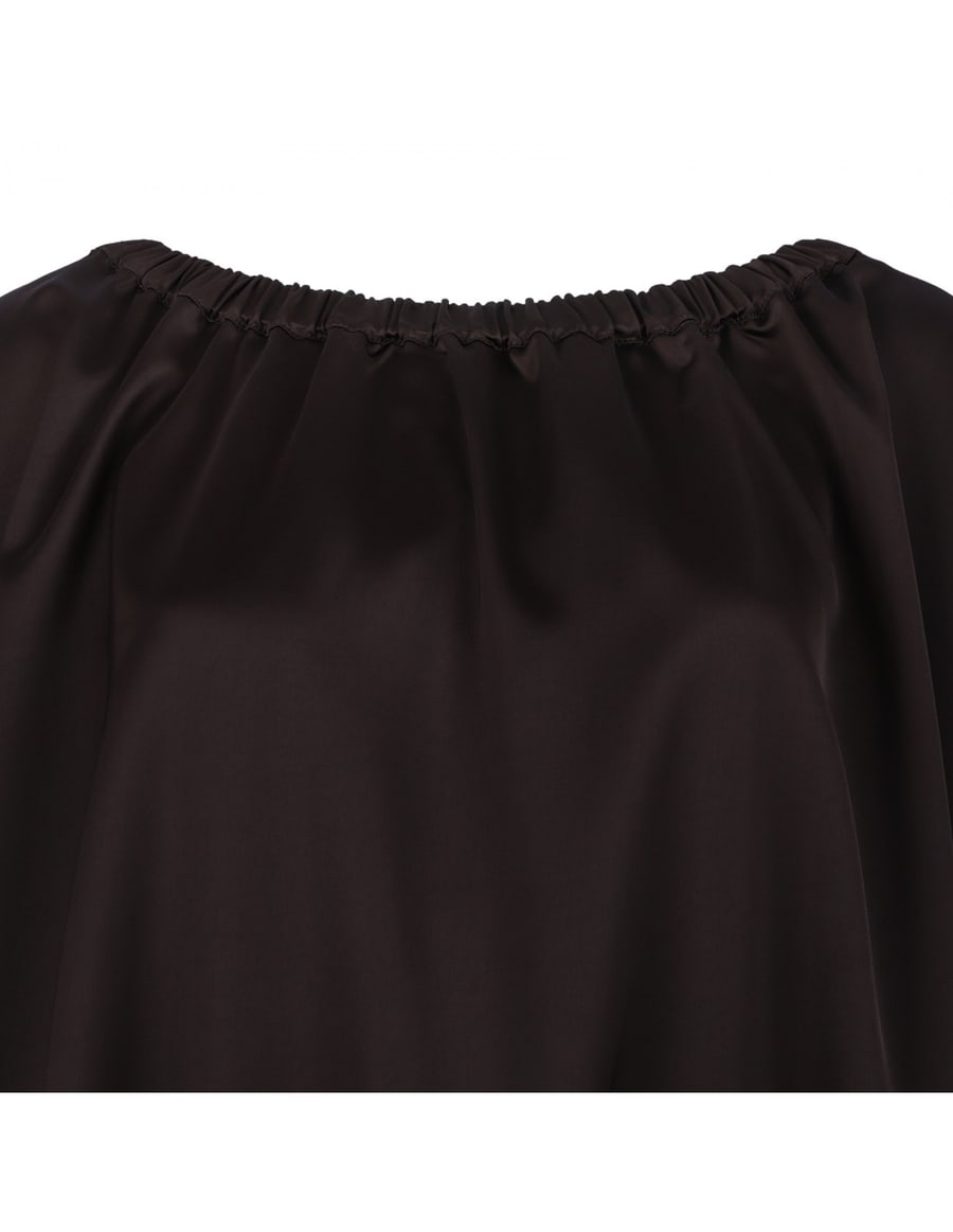 LE NOIR Dark brown satin top, view 5