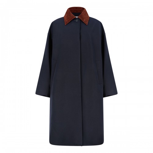 ROHE Suede collar car coat