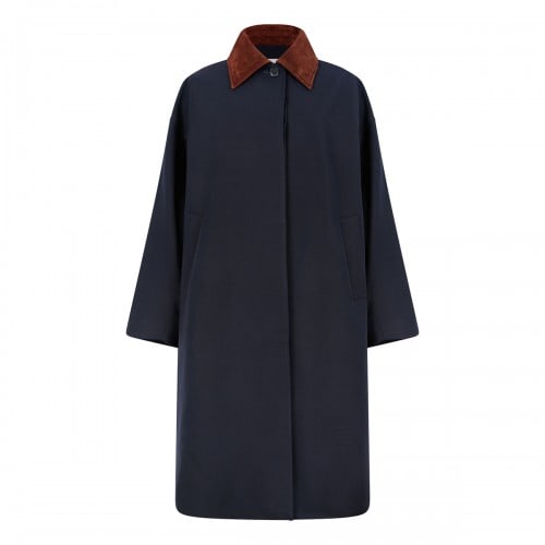 ROHE Suede collar car coat