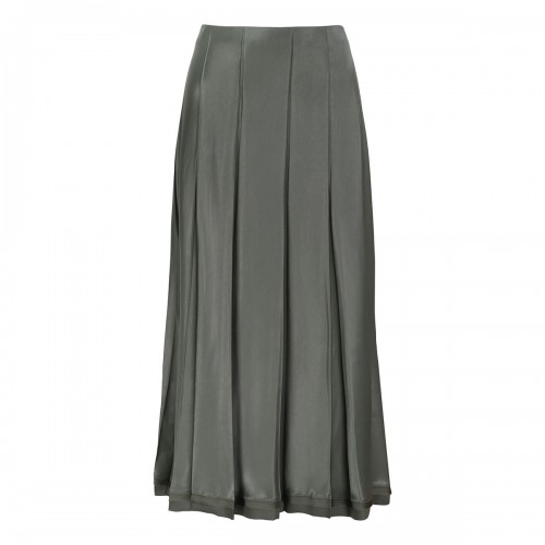 VINCE Creased pleated midi skirt