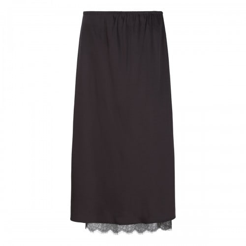 VINCE Lace trim slip skirt