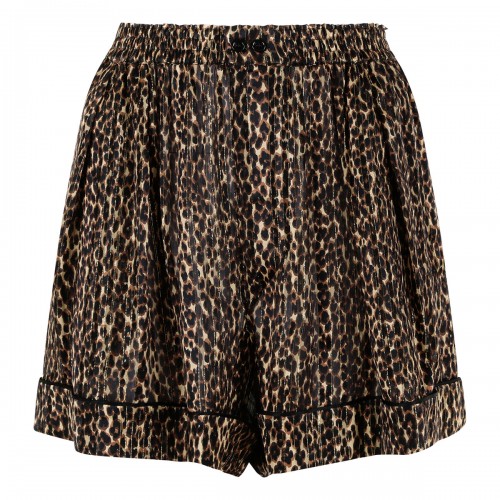 Saint Laurent Lurex stripe silk georgette pajama shorts