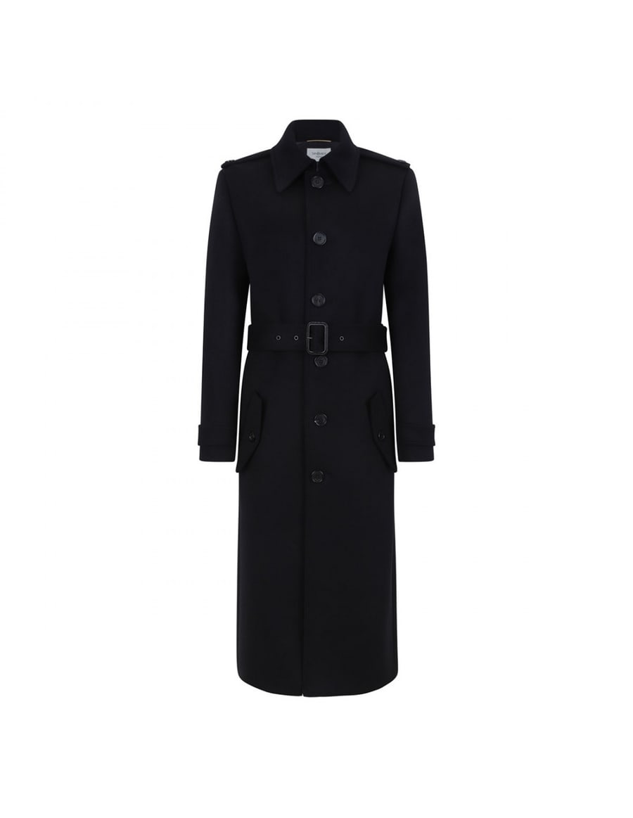 Saint Laurent Deep black wool coat, view 2