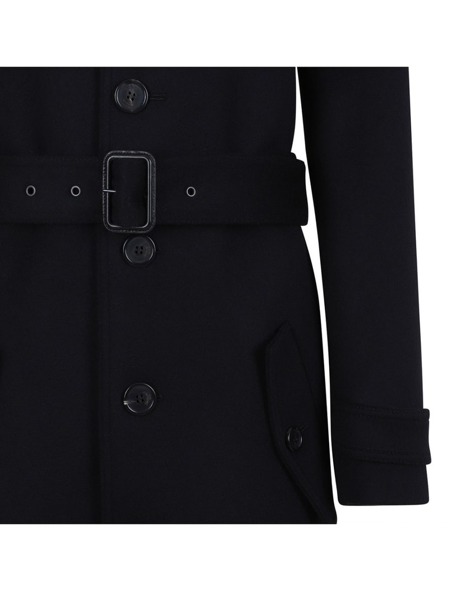 Saint Laurent Deep black wool coat, view 5