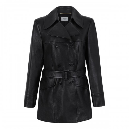 Saint Laurent Belted leather jacket