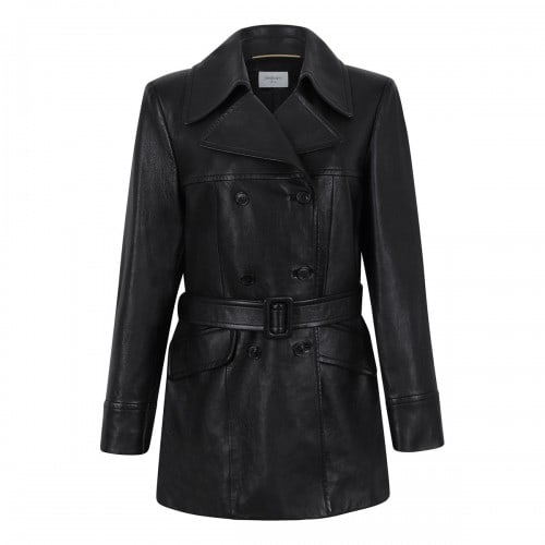 Saint Laurent Belted leather jacket