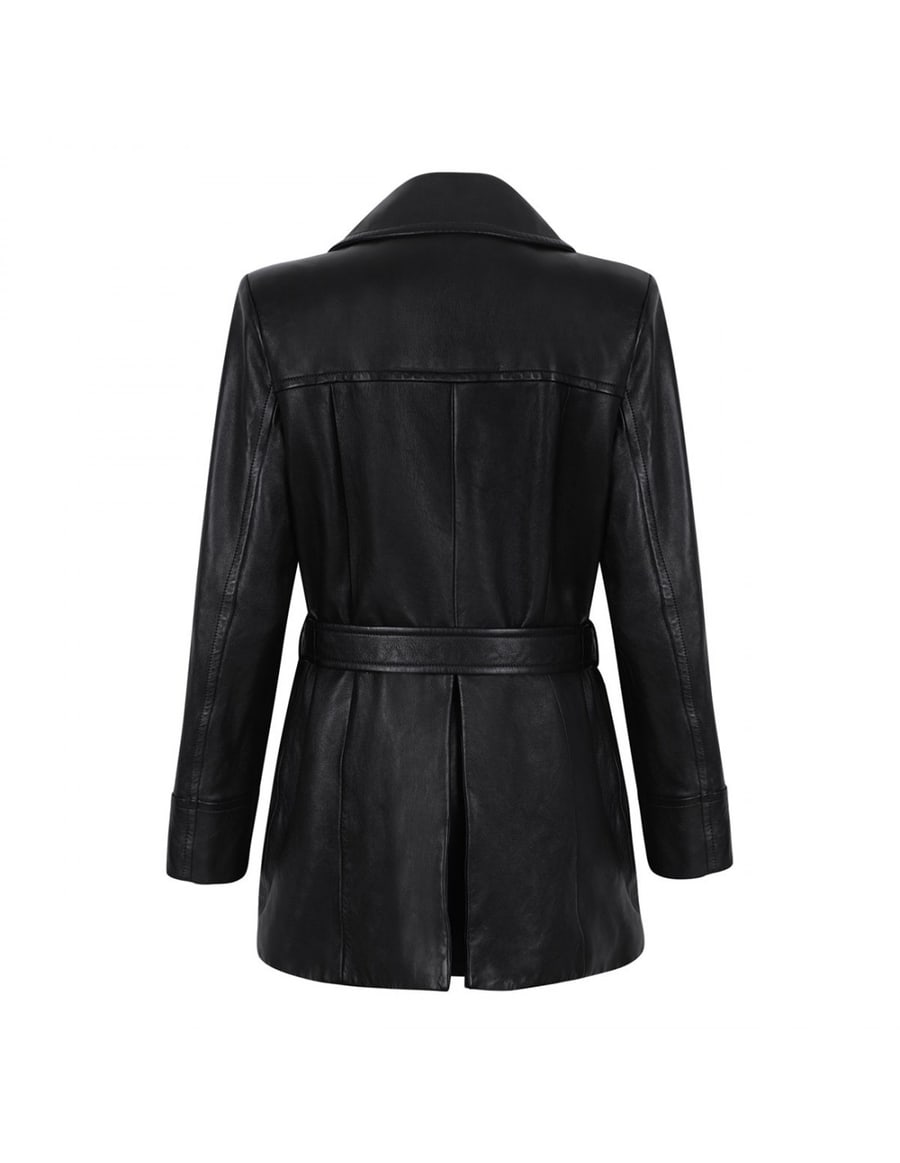 Saint Laurent Belted leather jacket, view 3
