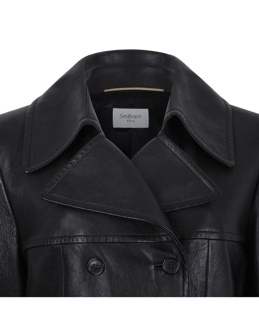 Saint Laurent Belted leather jacket, view 4