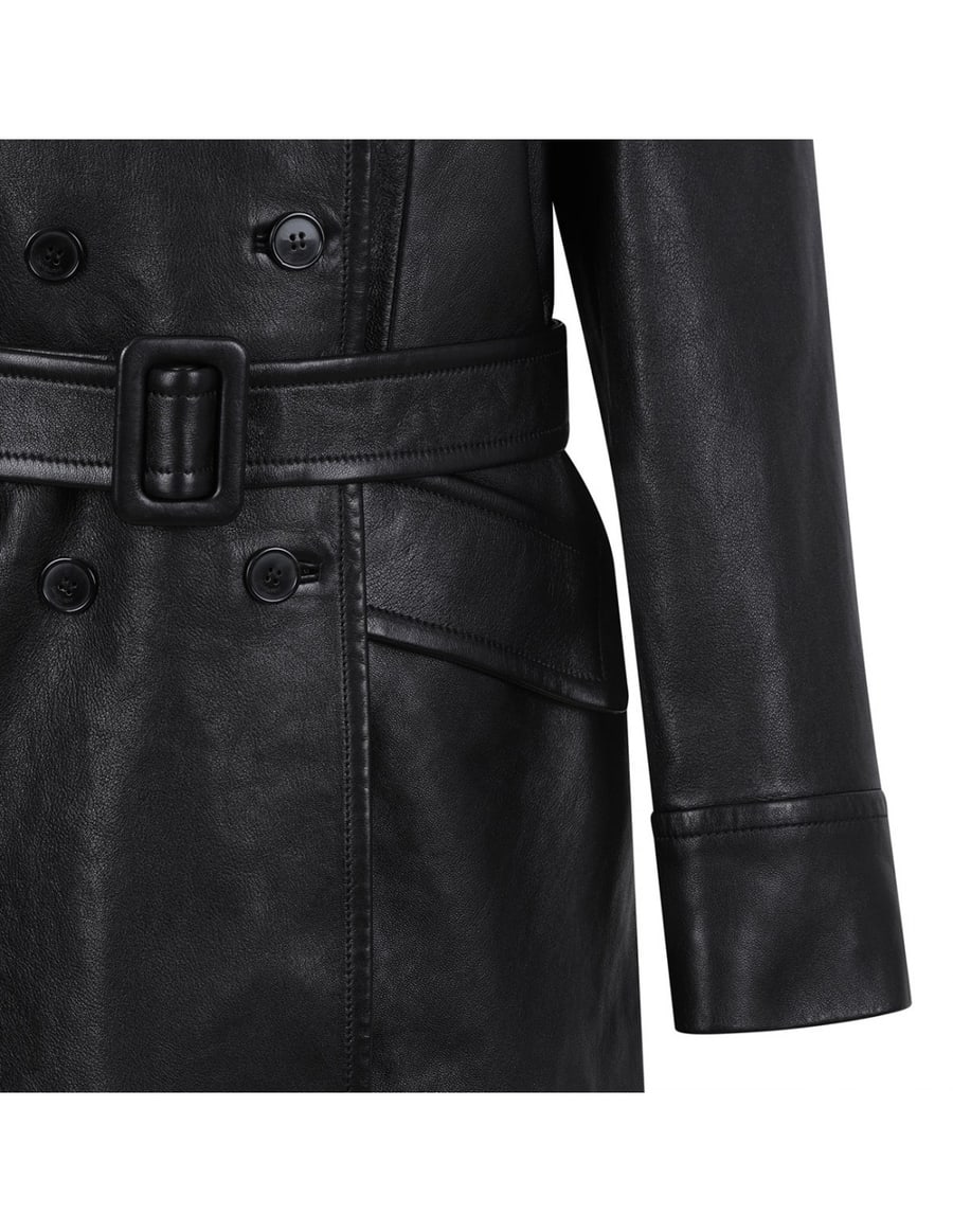 Saint Laurent Belted leather jacket, view 5
