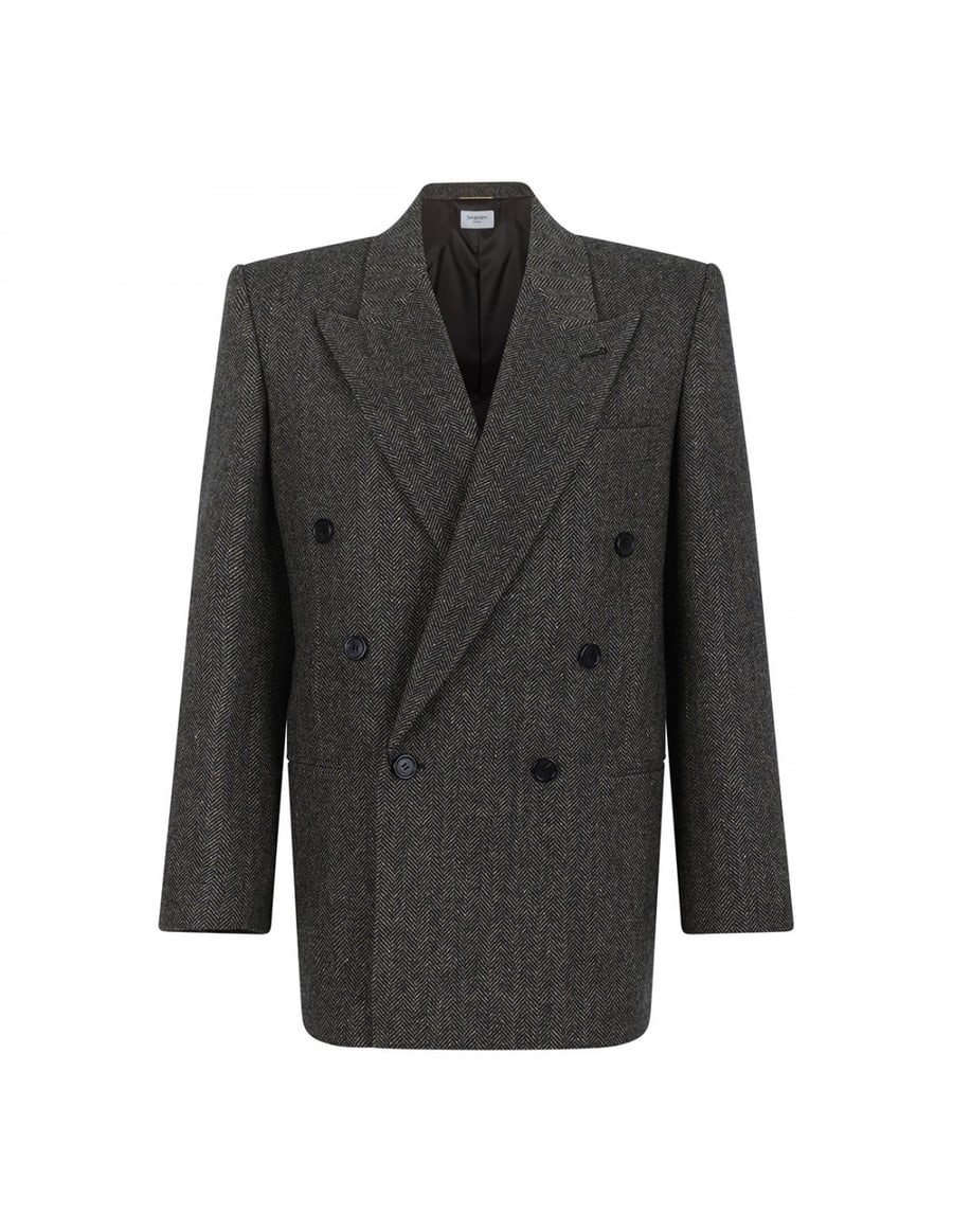 Saint Laurent Brown double-breasted jacket, view 2
