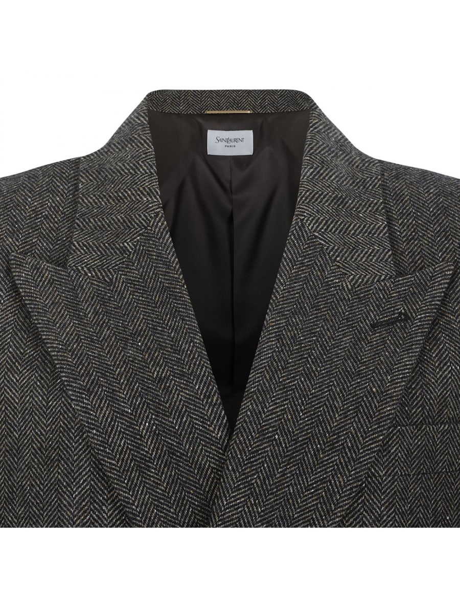 Saint Laurent Brown double-breasted jacket, view 4