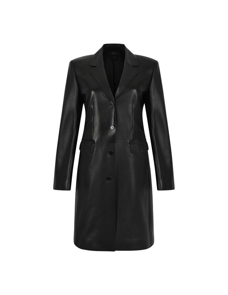 Gucci Black soft leather coat, view 2