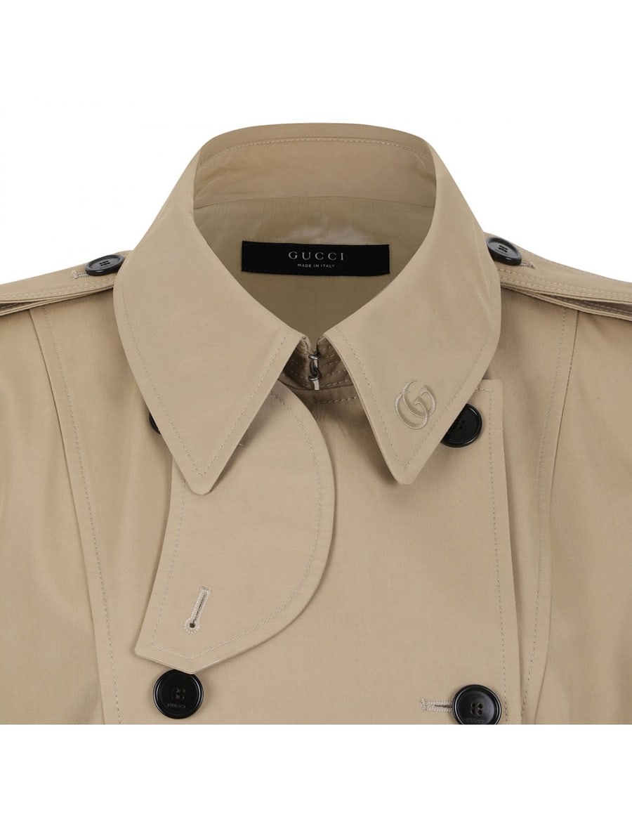Gucci Beige compact twill trench coat, view 4
