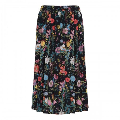 Gucci Flora silk midi skirt