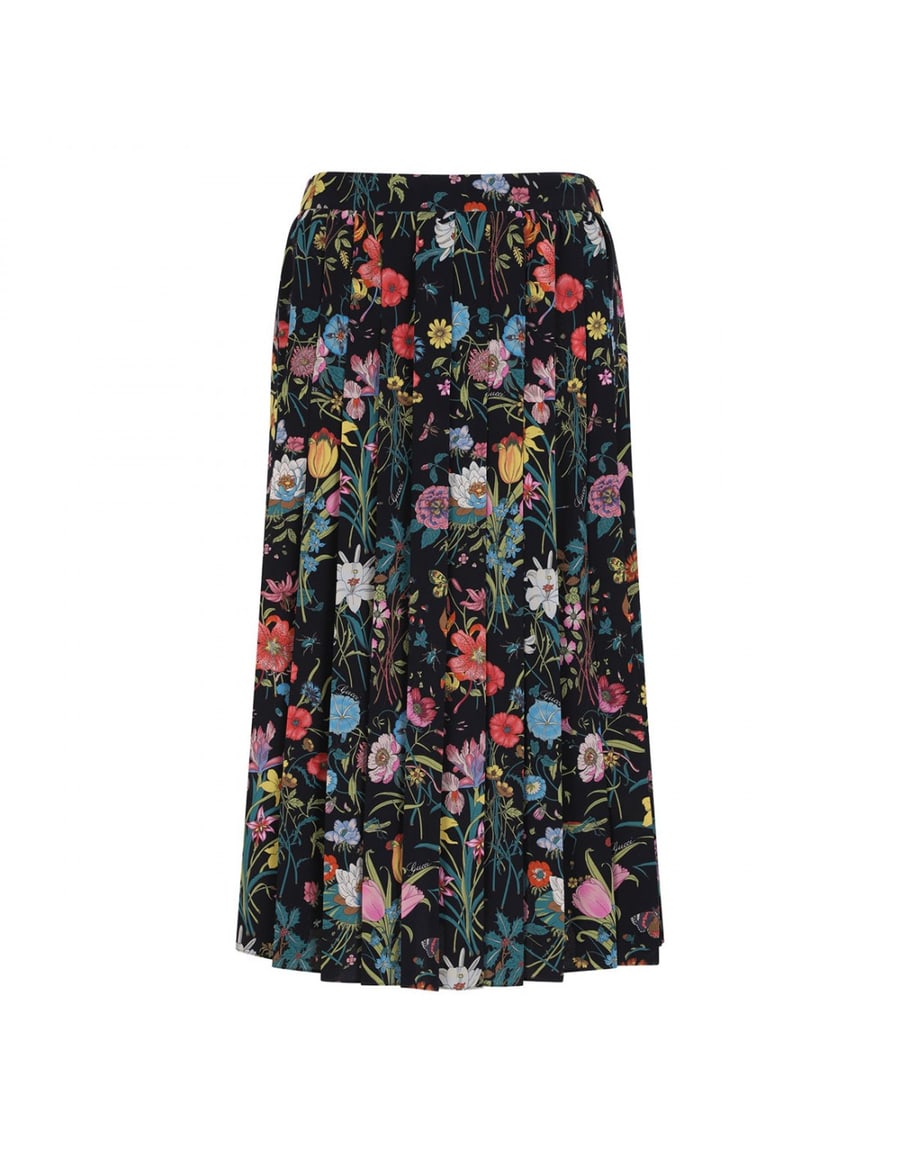 Gucci Flora silk midi skirt, view 2