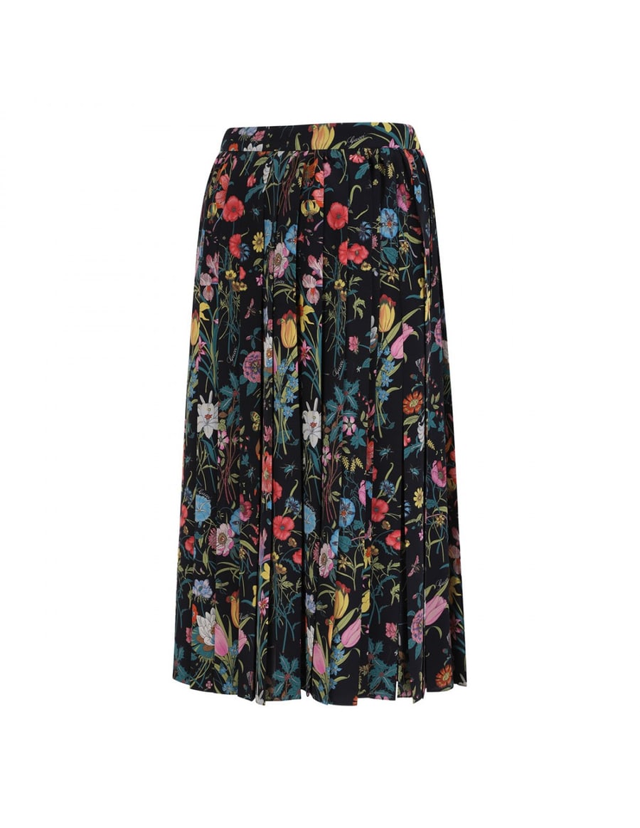 Gucci Flora silk midi skirt, view 3