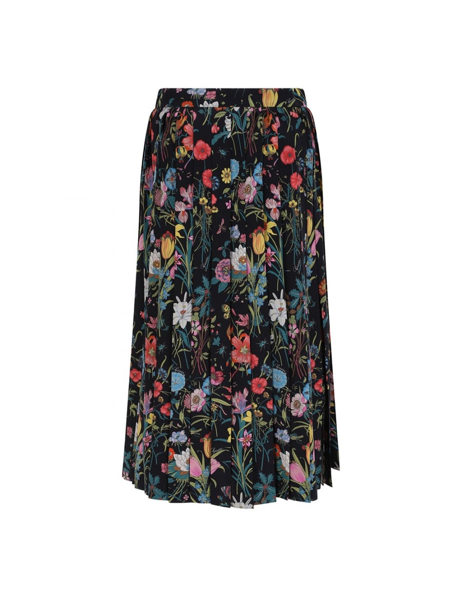 Gucci Flora silk midi skirt, view 4