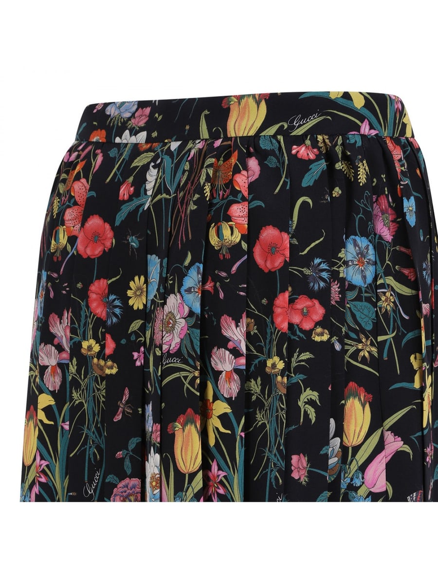 Gucci Flora silk midi skirt, view 5