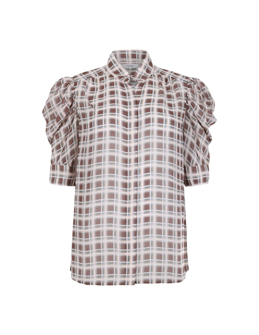 FRAME The Gillian check blouse, view 2